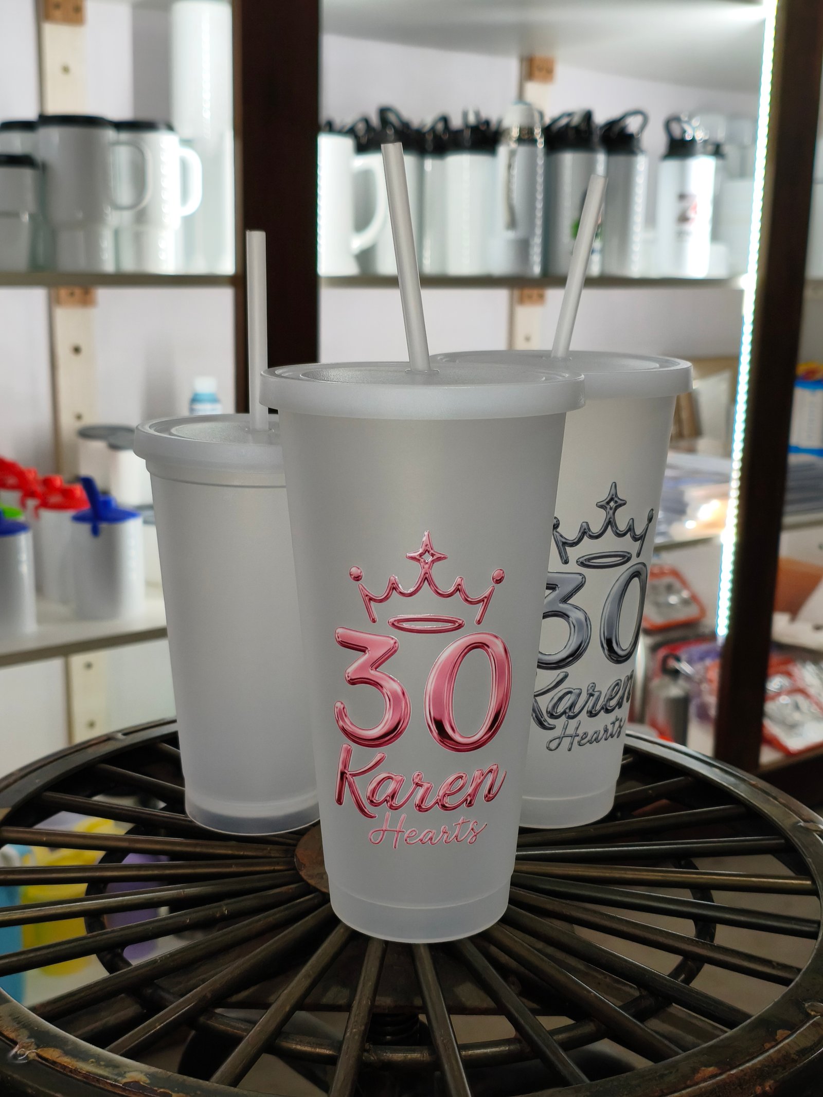 Vaso con Tapa y Sorbete